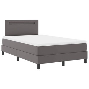 vidaXL Cadre de lit avec matelas Gris 120 x 200 cm Faux cuir
