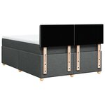 vidaXL Sommier à lattes de lit avec matelas Gris foncé 140x200cm Tissu