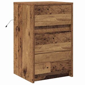 vidaXL Cabinet de chevet Bois ancien 38 x 34 x 61 cm Bois d'ingénierie