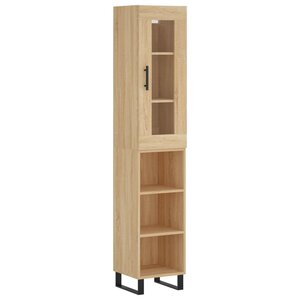 vidaXL Buffet haut Chêne sonoma 34 5x34x180 cm Bois d'ingénierie