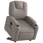 vidaXL Fauteuil inclinable de massage électrique Taupe Tissu