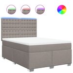 vidaXL Sommier à lattes de lit avec matelas Taupe 160x200 cm Tissu