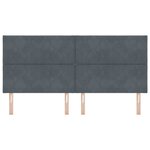 vidaXL Tête de Lit LED Géométrique Gris foncé 200 cm Velours