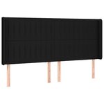 vidaXL Sommier à lattes de lit matelas et LED Noir 160x200 cm Tissu