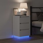 vidaXL Cabinet de chevet Blanc 39 x 34 5 x 65 cm Bois d'ingénierie