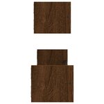 vidaXL Étagères murales avec barres 2 Pièces chêne marron 60x16x14 cm
