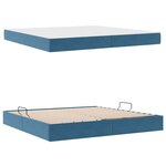 vidaXL Lit avec rangement et matelas Bleu foncé 200 x 200 cm Velours