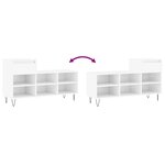 vidaXL Armoire à chaussure Blanc brillant 102x36x60 cm Bois ingénierie