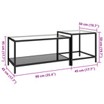 vidaXL Tables à thé 2 Pièces Verre trempé Noir