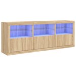 vidaXL Buffet avec lumières LED chêne sonoma 181 5x37x67 cm