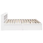 vidaXL Cadre de lit et tête de lit blanc 200x200 cm bois de pin massif
