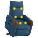 vidaXL Fauteuil de massage inclinable Bleu Tissu