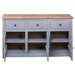 vidaXL Buffet Gris 135x40x80 cm Pin solide Assortiment Panama