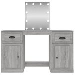 vidaXL Coiffeuse avec LED sonoma gris 130x50x132 5 cm