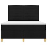 vidaXL Lit à ressorts avec matelas Noir 160 x 200 cm tissu