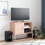 vidaXL Meuble TV rose 68x39x60 5 cm acier
