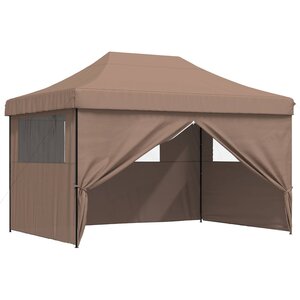 vidaXL Tente de fête 279 x 410 x 315 cm Marron Tissu Oxford