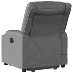vidaXL Fauteuil inclinable de massage Gris Similicuir