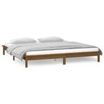 vidaXL Cadre de lit à LED sans matelas 200x200 cm bois massif