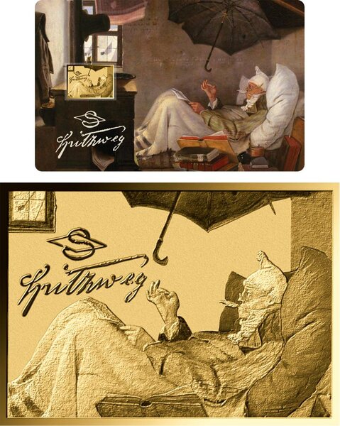 Pièce de monnaie en Or 3000 Francs g 0.031 (1/1000 oz) Millésime Gold Gift POOR POET 1/1000