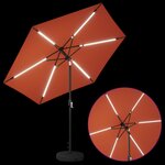 vidaXL Parasol de jardin avec lumières LED et base 270 x 270 cm
