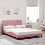 vidaXL Cadre de lit sans matelas rose 140x190 cm velours