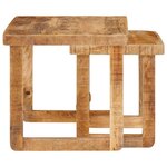 vidaXL Tables d'appoint 2 Pièces Marron bois de manguier massif