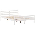 vidaXL Cadre de lit sans matelas blanc 135x190 cm bois de pin massif