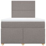 vidaXL Sommier à lattes de lit avec matelas taupe 120x190 cm tissu
