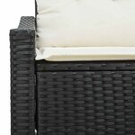 vidaXL Canapé de jardin avec coussin Noir 123 x 62 x 69 cm polyrotin