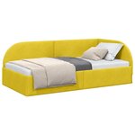 vidaXL Cadre de lit d'angle Jaune 90 cm x 200 cm tissu