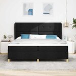vidaXL Lit à ressorts avec matelas gris foncé 90x190 cm Noir tissu