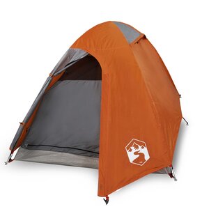 vidaXL Tente de camping à dôme 2 personnes orange imperméable