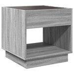 vidaXL Table basse avec LED infini sonoma gris 50x50x50 cm