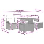 vidaXL Ensemble de canapé de jardin 6 pièces avec coussins en poly rattan noir
