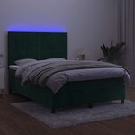 vidaXL Sommier à lattes de lit avec matelas LED Vert foncé 140x190 cm