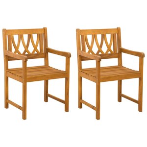 vidaXL Chaises de jardin 2 Pièces Naturel Bois d'Acacia Massif