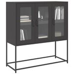 vidaXL Buffet noir 100 5x39x107 cm acier laminé à froid