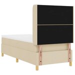 vidaXL Lit à ressorts avec matelas Crème 100 x 200 cm tissu