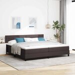 vidaXL Lit à ressorts avec matelas Marron foncé 200 x 200 cm tissu