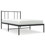 vidaXL Cadre de lit métal sans matelas avec tête de lit noir 100x200cm