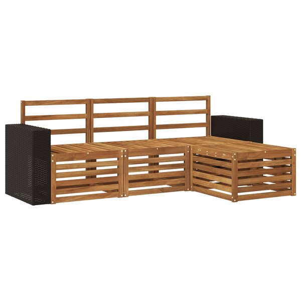 vidaXL Ensemble de canapés d'extérieur 4 pc Naturel