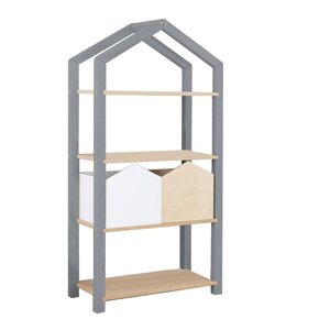 Etagère cabane TALLY - bois gris et verni
