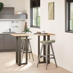 vidaXL Pieds de table de bar en forme de T  2 pièces  noir  50 x 35 x (100-101) cm  acier