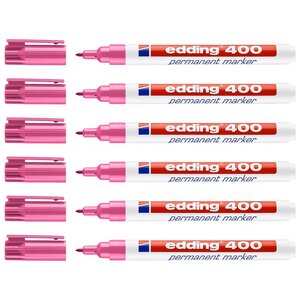 Marqueur Permanent 400 Rose Pointe Fine 1 mm x 6 EDDING