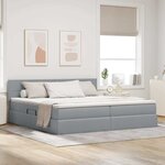 vidaXL Lit avec rangement et matelas Gris clair 200 x 200 cm