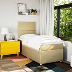 vidaXL Sommier à lattes de lit et matelas Crème 90x190 cm Tissu