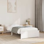 vidaXL Cadre de lit sans matelas blanc bois massif 100x200 cm