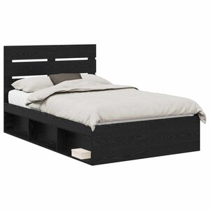 vidaXL Cadre de lit Noir 135 x 190 cm Bois de pin massif