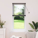 vidaXL Store de Fenêtre avec des rideaux Noir Aluminium